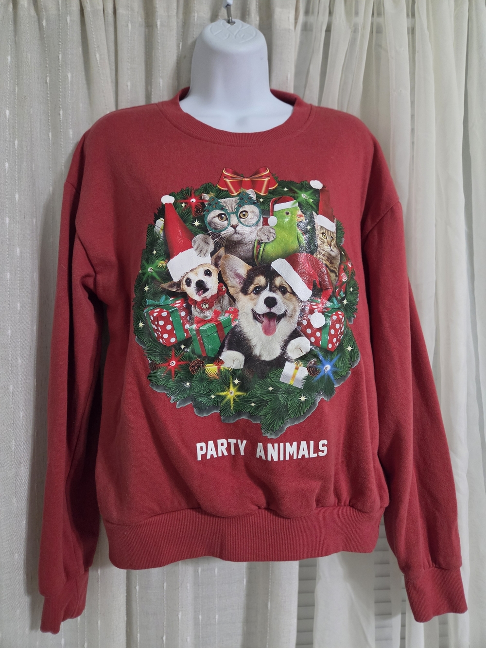 Party Animals Red Holiday Graphic Sweatshirt